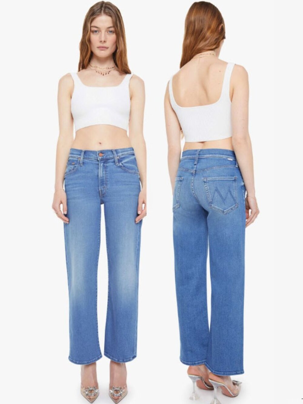 MOTHER Mid Rise Rambler Zip Ankle Jeans Out of the Blue Size 27